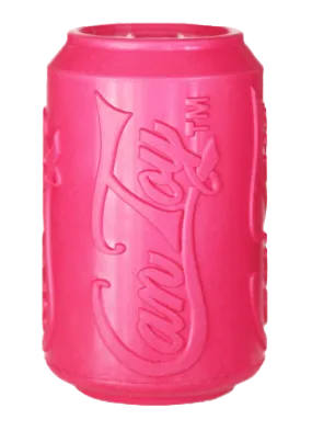 Chew Resistant Toy | Rubber Soda Can Pink