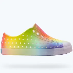 Native Jefferson Slip On (Lil Kid Sizes) - Shell White / Translucent / Rainbow Blur