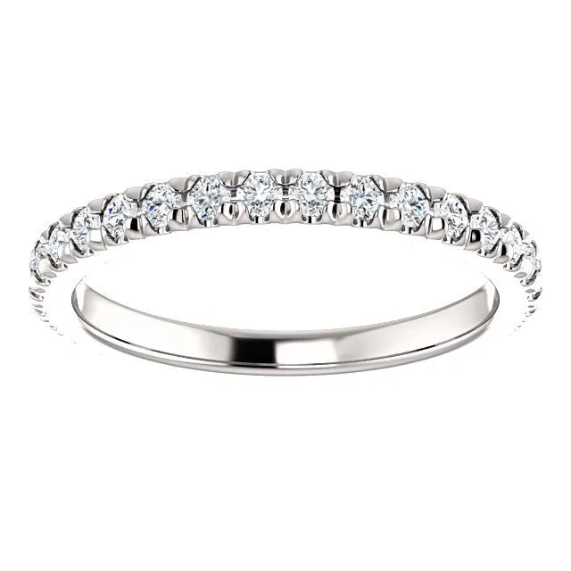 14KT GOLD 2/3 CTW DIAMOND FRENCH-SET ETERNITY BAND