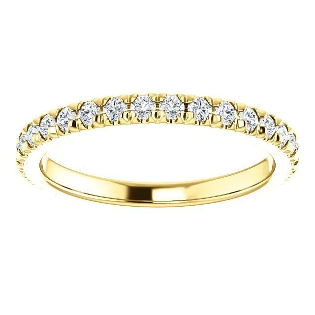 14KT GOLD 2/3 CTW DIAMOND FRENCH-SET ETERNITY BAND