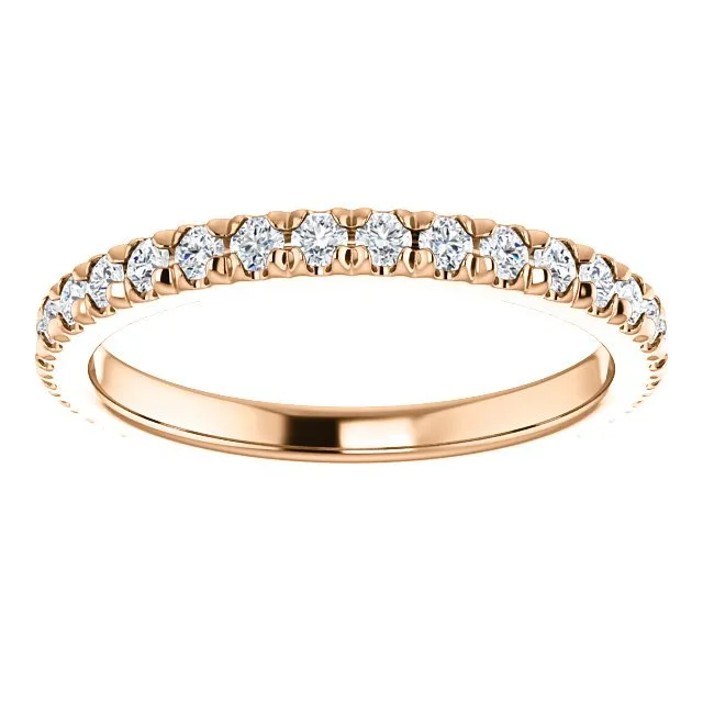 14KT GOLD 2/3 CTW DIAMOND FRENCH-SET ETERNITY BAND