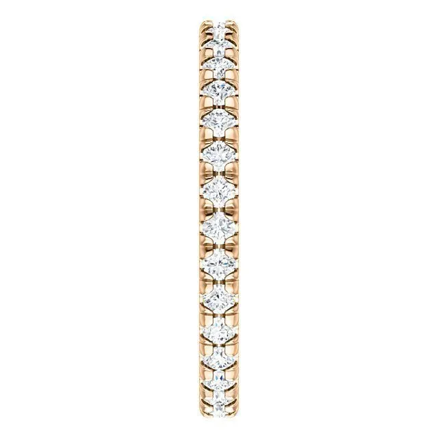 14KT GOLD 2/3 CTW DIAMOND FRENCH-SET ETERNITY BAND