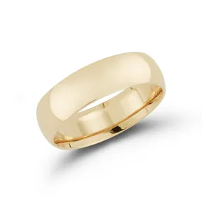 6mm Mens Half Round Comfort Fit Wedding Band