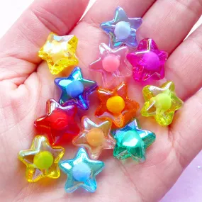 AB Star Beads Mix | Assorted Acrylic Aurora Borealis Beads (12 pcs / 16mm)