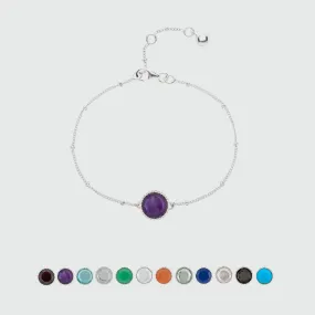 Barcelona Birthstone Silver Bracelet