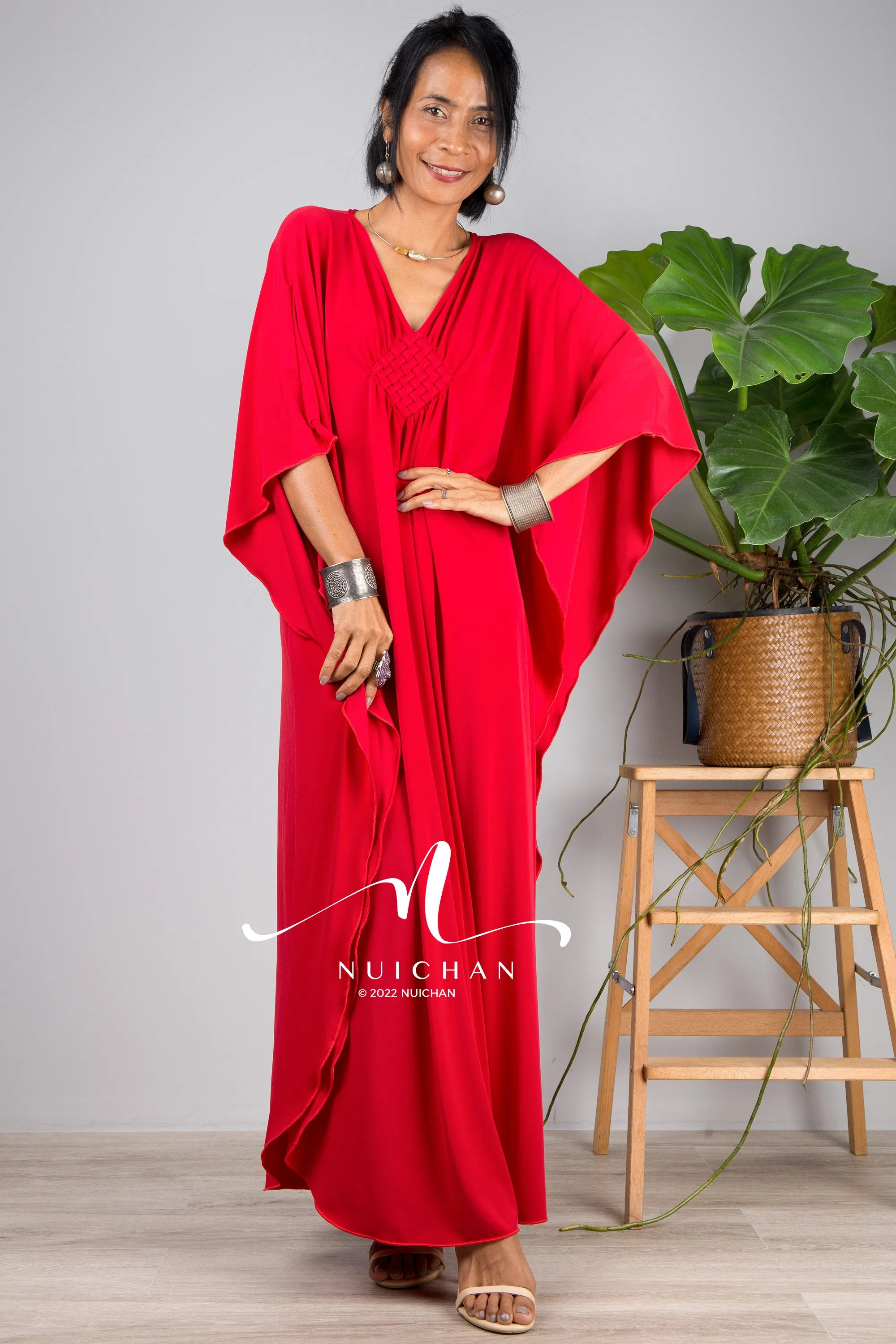 Bright red kaftan