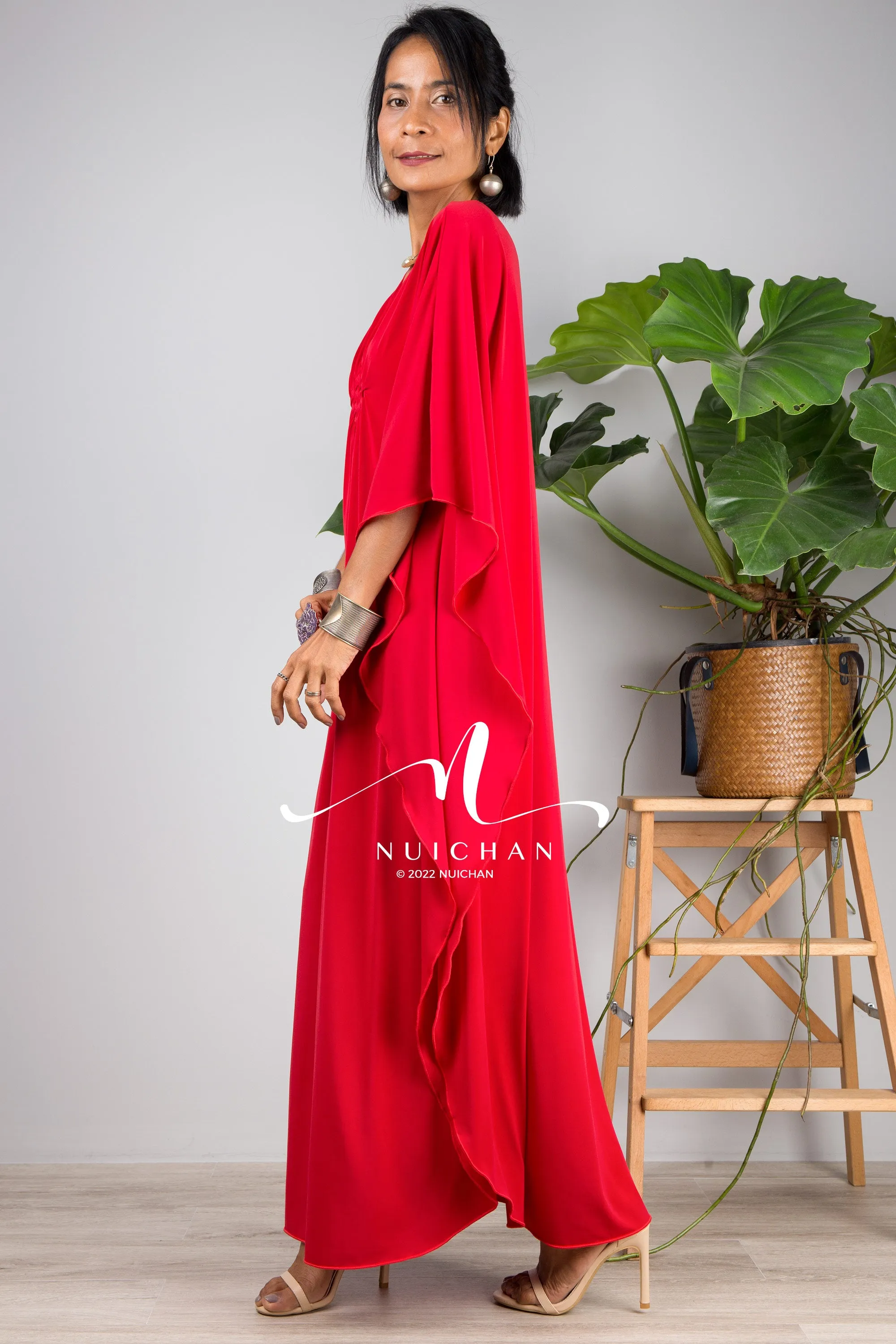 Bright red kaftan