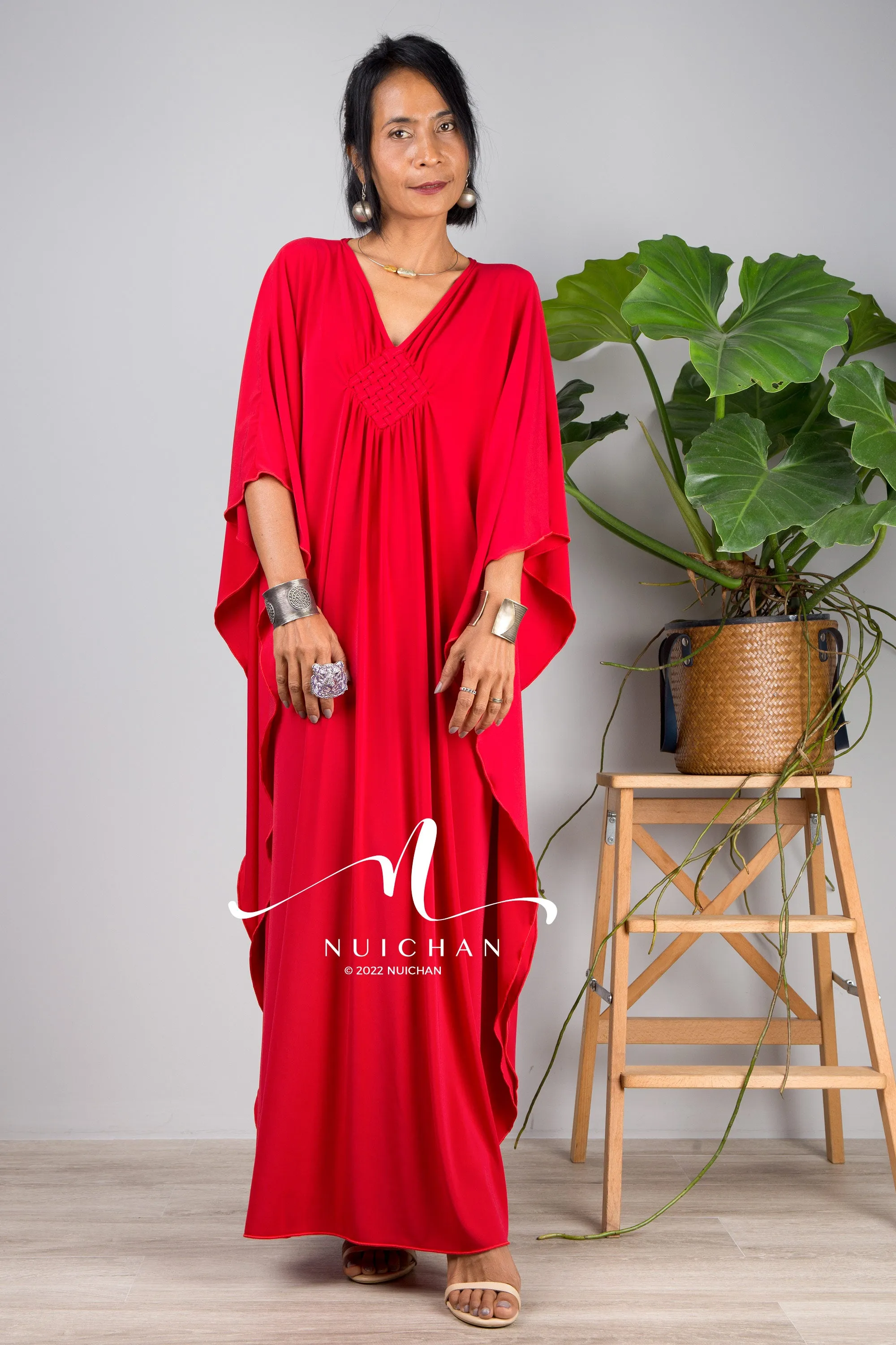 Bright red kaftan