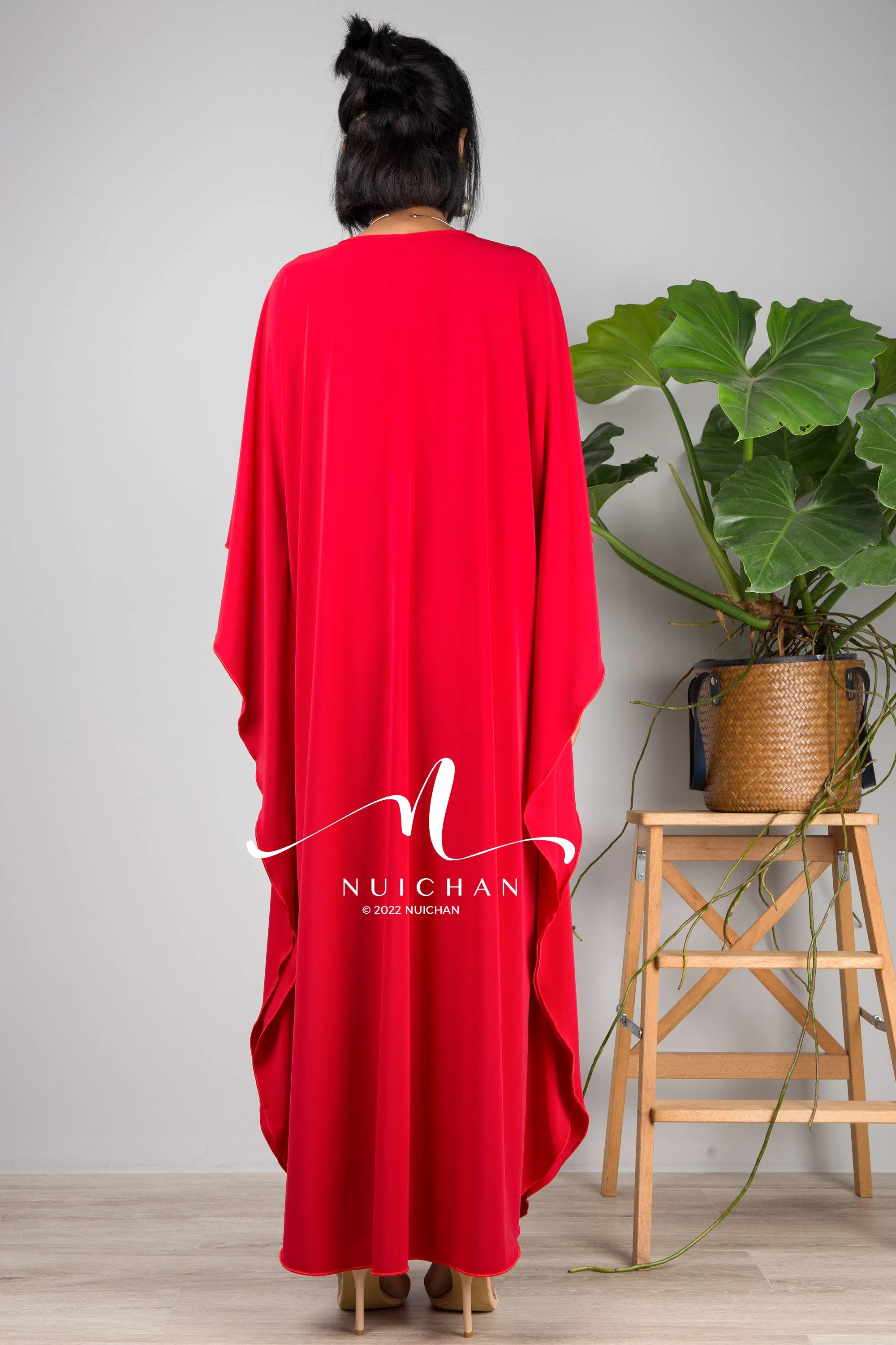 Bright red kaftan