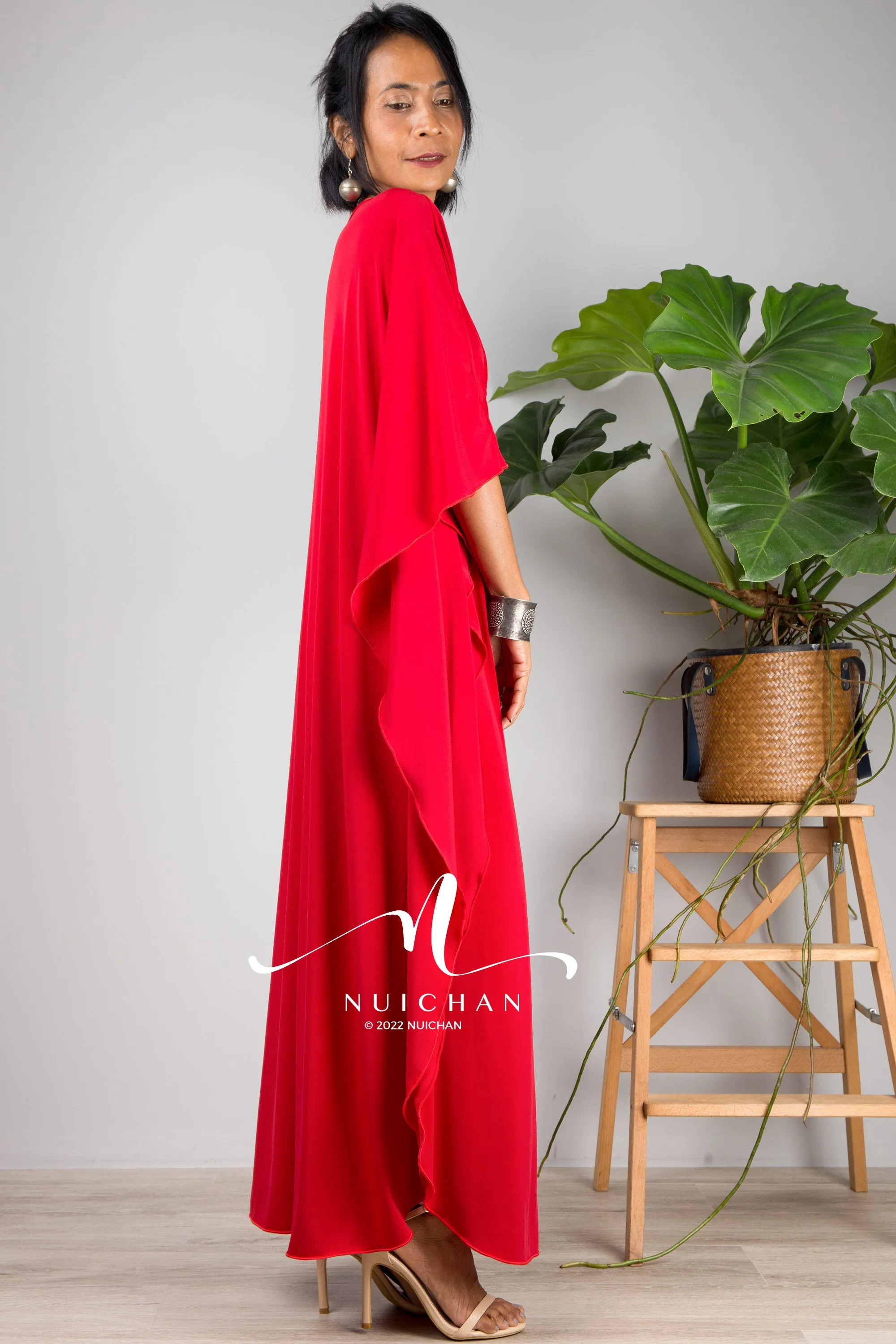 Bright red kaftan