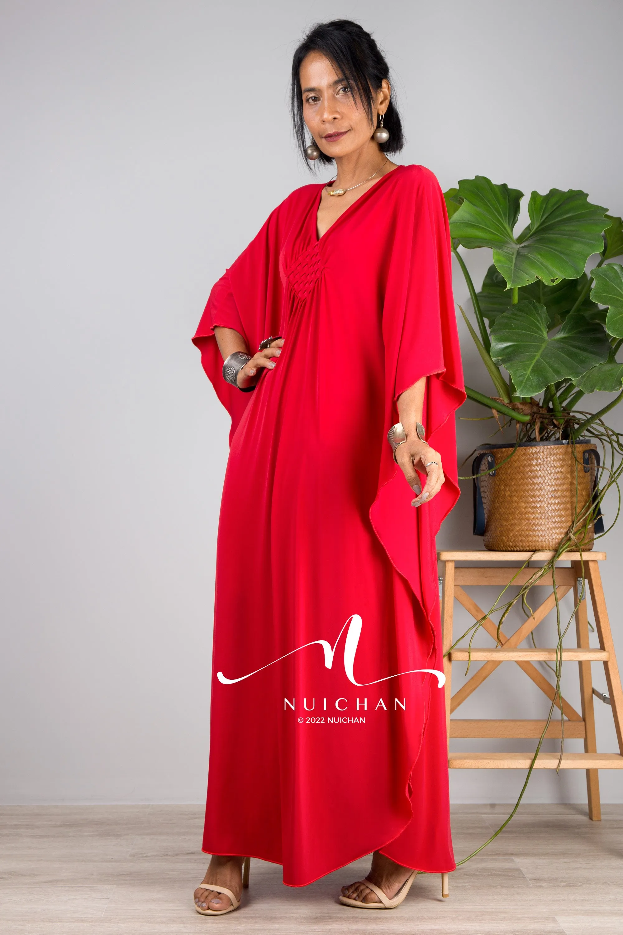 Bright red kaftan