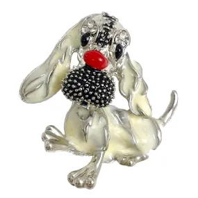 Enamel Painted Dog Design Metal Brooch for Boys Men, Gift