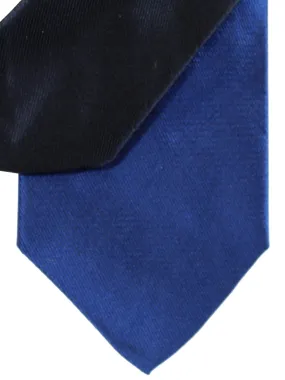 Gene Meyer Silk Tie Royal Blue Black - Hand Made In Italy