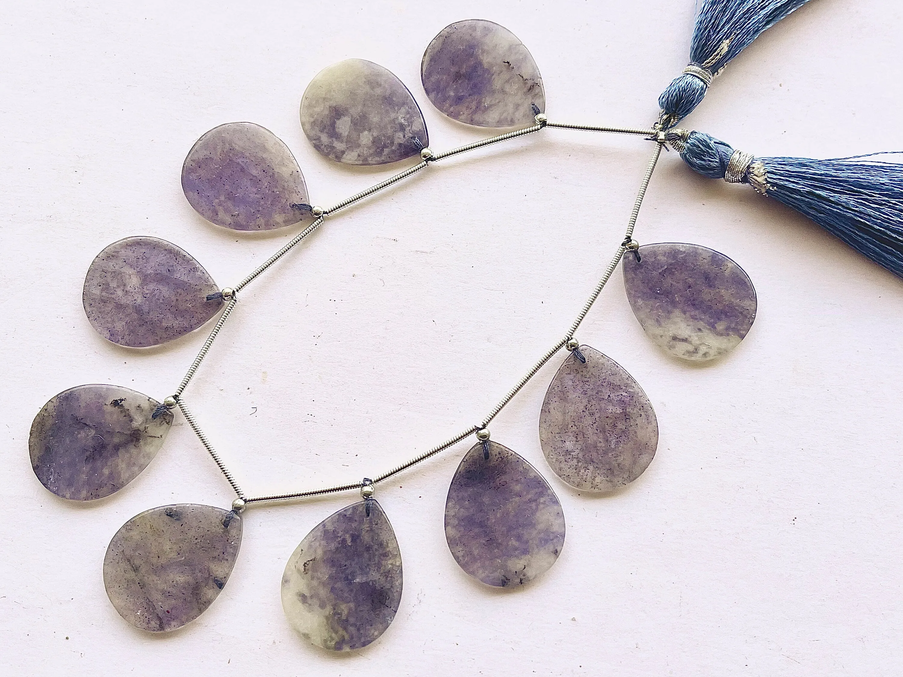 Iolite Flat Pear Shape Beads