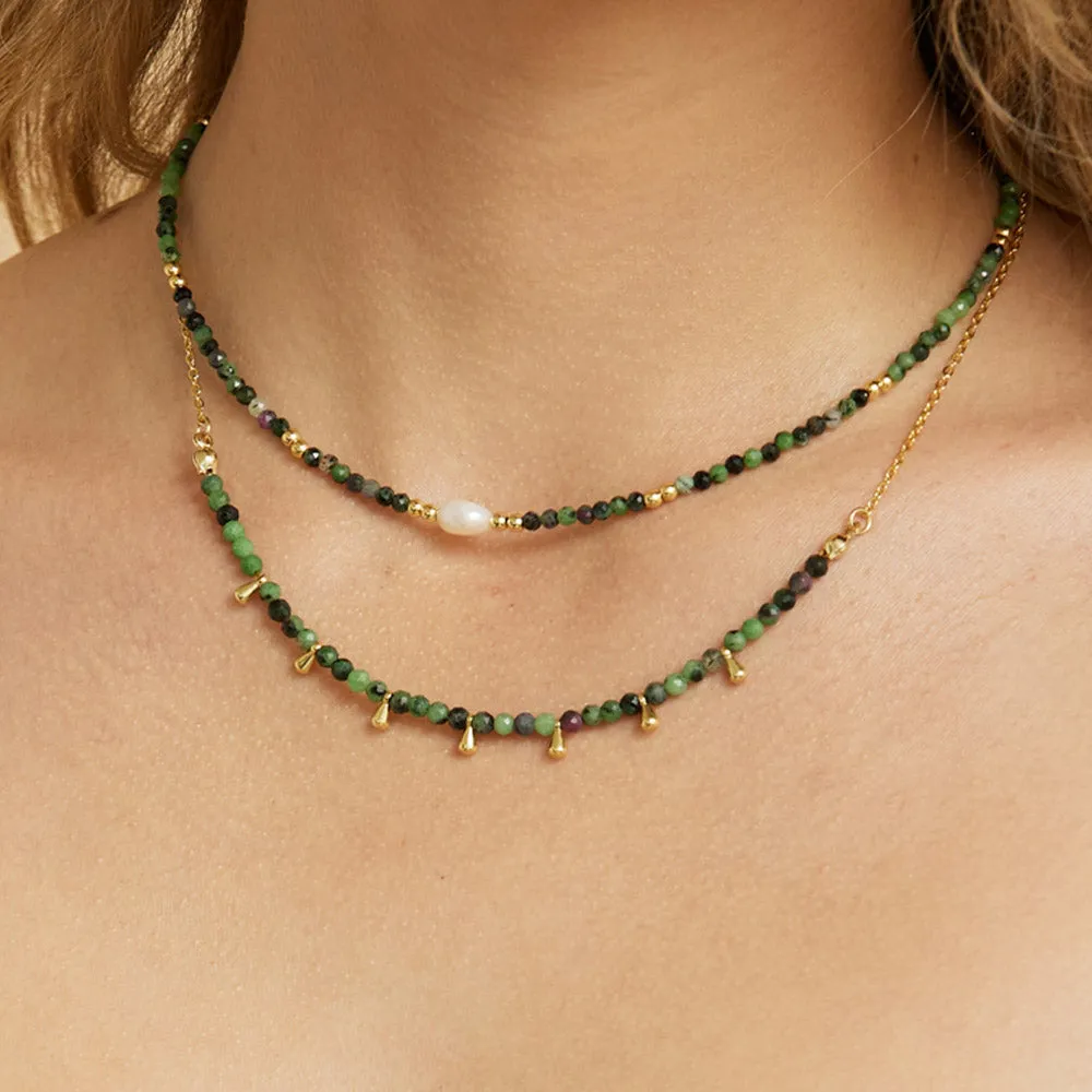 Mila Gemstone Necklace - Clinozoisite